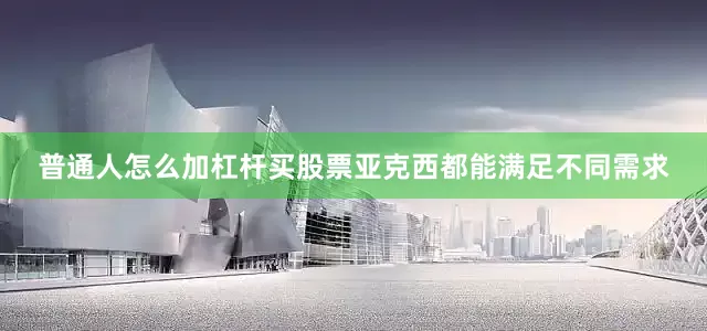 普通人怎么加杠杆买股票亚克西都能满足不同需求